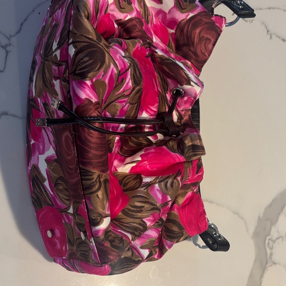 Kate Spade Pink and Brown Floral Backpack
